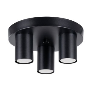 Czarna lampa sufitowa plafon okrągły 3xGU10 LAGOS 3P 