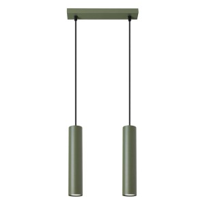 Lampa wisząca podwójna zielona oliwka tuby sufitowe 2xGU10 LAGOS 2L 