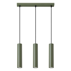 Lampa wisząca potrójna zielona oliwka tuby sufitowe 3xGU10 LAGOS 3L 