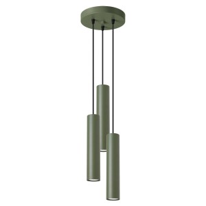 Lampa wisząca potrójna zielona oliwka tuby sufitowe 3xGU10 LAGOS 3P 
