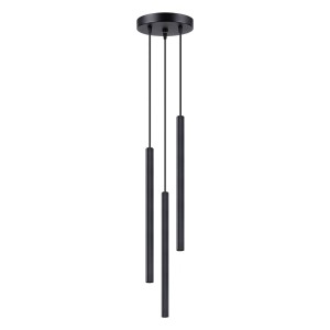 Czarna lampa wisząca potrójna tuby sufitowe ryflowane 120 cm 3xG9 ARCHE 3P