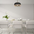 LAMPAMI - czarna lampa wisząca drewniana, lampa z drewnem, lampa kuchenna sufitowa, lampa skandynawska