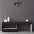 LAMPAMI - czarna lampa wisząca drewniana, lampa z drewnem, lampa kuchenna sufitowa, lampa skandynawska