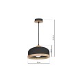 LAMPAMI - czarna lampa wisząca drewniana, lampa z drewnem, lampa kuchenna sufitowa, lampa skandynawska