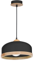 LAMPAMI - czarna lampa wisząca drewniana, lampa z drewnem, lampa kuchenna sufitowa, lampa skandynawska