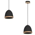 LAMPAMI - czarna lampa wisząca drewniana, lampa z drewnem, lampa kuchenna sufitowa, lampa skandynawska