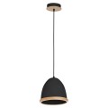 LAMPAMI - czarna lampa wisząca drewniana, lampa z drewnem, lampa kuchenna sufitowa, lampa skandynawska