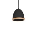 LAMPAMI - czarna lampa wisząca drewniana, lampa z drewnem, lampa kuchenna sufitowa, lampa skandynawska