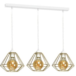 Potrójna lampa wisząca biała 3xE27 LUPO WHITE GOLD