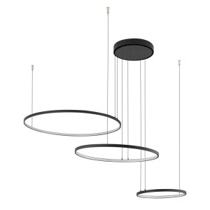 Czarna lampa ledowa wisząca długa 140 cm CIRCOLO LED 4000K 