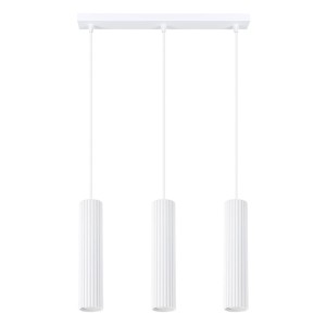 Biała lampa wisząca potrójna tuby sufitowe ryflowane 3xGU10 KARBON 3L