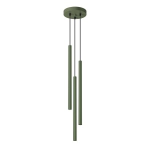 Lampa wisząca tuby sufitowe 3xG9 PASTELO 3 zielona oliwka