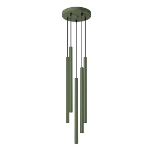Lampa wisząca tuby sufitowe 5xG9 PASTELO 5P zielona oliwka