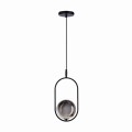 LAMPAMI - lampa do jadalni, klosze szklane kule, lampa wisząca czarna pojedyncza, lampa do sypiani przy łóżku