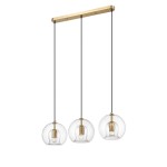 Złota lampa wisząca klosze szklane kule transparentne 3xE27 Arette