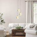 LAMPAMI - złota lampa wisząca glamour, lampa do salonu, złota lampa ledowa, lampa do sypialni, designerska lampa ledowa
