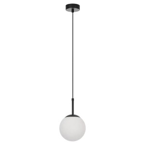 Czarna lampa wisząca pojedyncza biała kula 155 cm 1xE14 Dorado 
