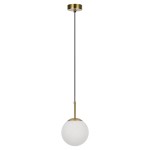 Złota lampa wisząca pojedyncza biała kula 155 cm 1xE14 Dorado