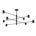 Lampa sufitowa wisząca czarna 8xGU10 Snow