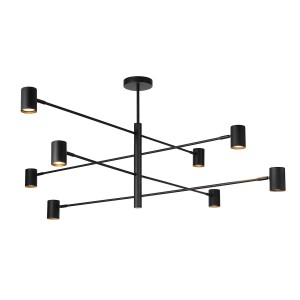 Lampa sufitowa wisząca czarna 8xGU10 Snow