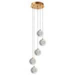  Złota lampa wisząca ledowa 175 cm Brillant 5 LED CCT
