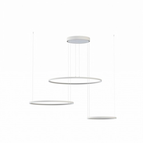 LAMPAMI - żyrandol biały ledowy, biała lampa sufitowa wisząca, lampa nad stół, biała lampa ledowa nowoczesna
