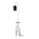 Nowoczesna lampa podłogowa czarna z miętowym 1xE14 40W RAVELLO
