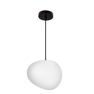 Lampa wisząca biała kula 25 cm nieregularna 120 cm 1xE27 40W STONES 