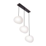 Potrójna lampa wisząca klosze białe kule 20 cm nieregularne 3xE27 40W STONES