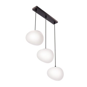 Potrójna lampa wisząca klosze białe kule 20 cm nieregularne 3xE27 40W STONES