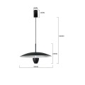 LAMPAMI - czarna lampa ledowa, lampa sufitowa wisząca, lampa nad stół, czarna lampa ledowa nowoczesna