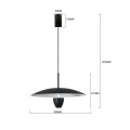 LAMPAMI - czarna lampa ledowa, lampa sufitowa wisząca, lampa nad stół, czarna lampa ledowa nowoczesna