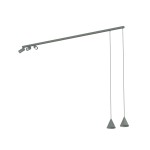 Nowoczesna lampa sufitowa wisząca kolor umbra gray 130 cm z reflektorami FOURTY V 