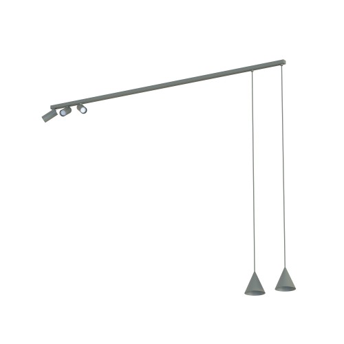 LAMPAMI - nowoczesna lampa sufitowa wisząca, lampa nad stół, szara lampa nowoczesna