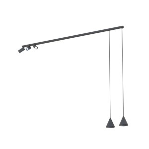 Nowoczesna lampa sufitowa wisząca czarna 130 cm z reflektorami FOURTY V FOURTY V