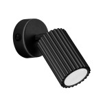 Czarny kinkiet nowoczesny ryflowany spot 1xGU10, kinkiet z włącznikiem KARBON