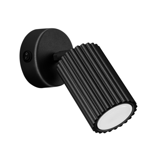 LAMPAMI - kinkiet z włącznikiem, kinkiet do salonu, czarny kinkiet nowoczesny, czarny kinkiet do sypialni