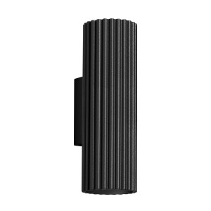 Czarny kinkiet tuba ryflowana 2xGU10 KARBON 20