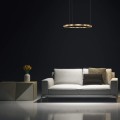 LAMPAMI - lampa wisząca złota nowoczesna, złota lampa ledowa, nowoczesna lampa do salonu, żyrandol nowoczesny do salonu