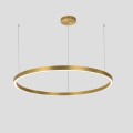 LAMPAMI - lampa wisząca złota nowoczesna, złota lampa ledowa, nowoczesna lampa do salonu, żyrandol nowoczesny do salonu