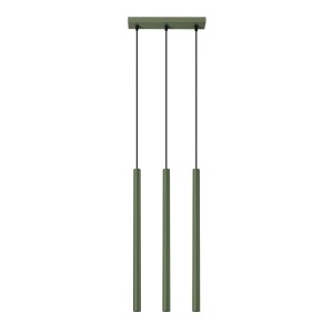 Lampa wisząca potrójna tuby sufitowe PASTELO 3P zielona oliwka