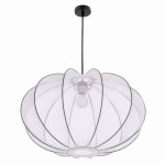  Nowoczesna lampa wisząca czarna z białym 135 cm klosz 60 cm 1xE27 40W MELLOW 