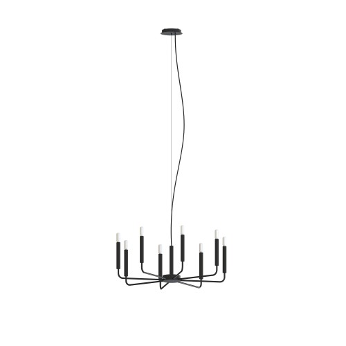 LAMPAMI - lampa sufitowa wisząca, lampa wisząca do salonu, czarny żyrandol nowoczesny, żyrandol industrialny