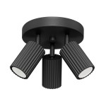 Lampa sufitowa czarna ryflowana 3xGU10 plafon KARBON 3P spot 