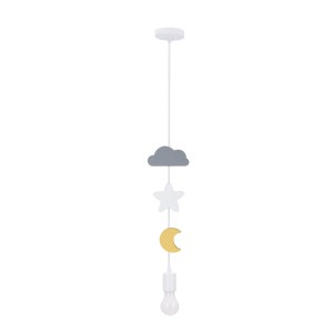 Kolorowa lampa dla dziecka wisząca 1xE27 20W MOON SC  IQ KIDS 