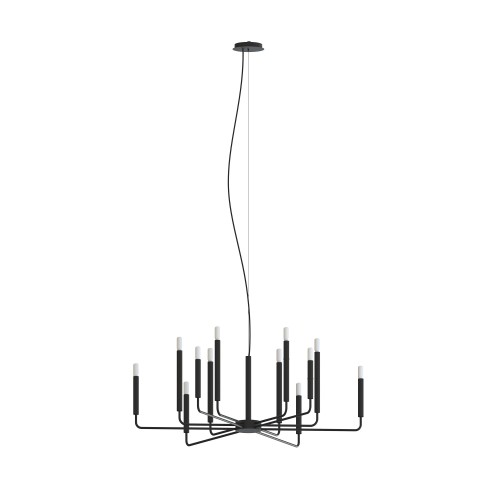 LAMPAMI - lampa sufitowa wisząca, lampa wisząca do salonu, czarny żyrandol nowoczesny, żyrandol industrialny