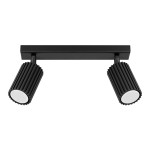 Czarna lampa sufitowa ryflowana 2xGU10, plafon KARBON 2 spot 