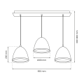 LAMPAMI - biała lampa wisząca drewniana szkic
