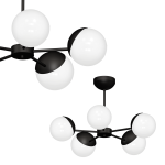 Lampa sufitowa klosze białe kule 5xE14 SFERA BLACK 