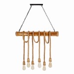 Drewniana lampa wisząca 6xE27 40W VINT